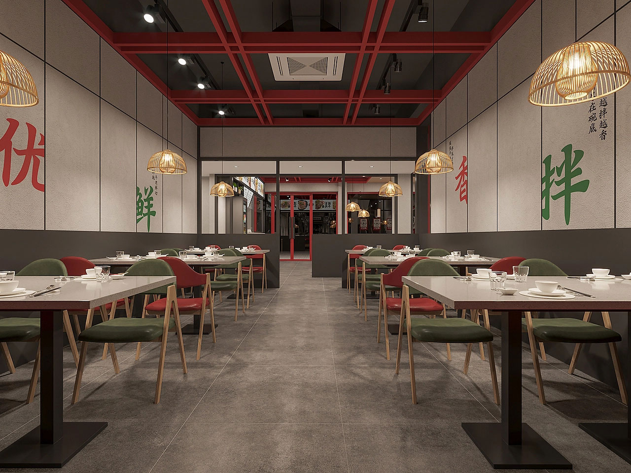 185平米牛肉館店面設計效果圖