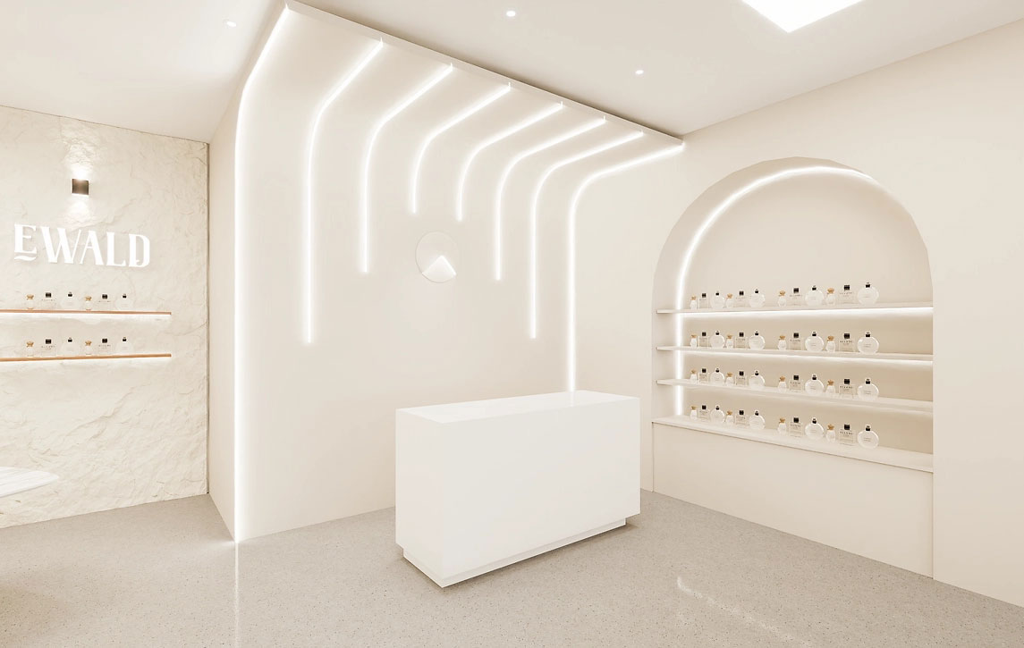 45平米鄭州化妝品店鋪直播間設計效果圖